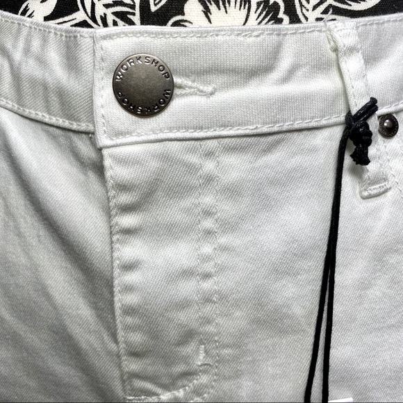 NWT Workshop White Raw Hem Cuffed Cropped Jeans - Picture 5 of 7